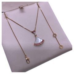 BVLGARI Divas Dream Pink Diamond Mother of Pearl Necklace Limited Edition