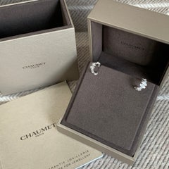 Orecchini a cerchio CHAUMET Hortensia in oro bianco 18 carati con fiori di diamanti