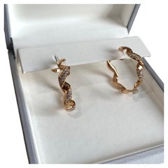 DIOR Archi Dior 18K Rose Gold Diamond Interlaced Twisted Hoop Earrings