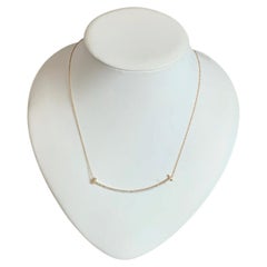 Tiffany & Co. T Smile Diamond Large Pendant Necklace 18k Rose Gold 750