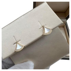Bvlgari Divas Dream 18K Rose Gold Mother of Pearl Diamond Stud Earrings