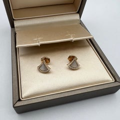 Bvlgari Divas Dream 18K Rose Gold Mother of Pearl Diamond Stud Earrings