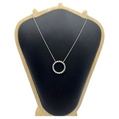 Tiffany & Co Platinum Diamond Open Circle Pendant Necklace Pt950 Eternity Medium