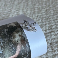Tiffany & Co. Paloma Picasso Olive Leaf Diamond 18K White Gold Stud Earrings