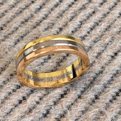 Cartier Vendome Trinity Ring 18K Tri-Gold Wedding Band US6.25