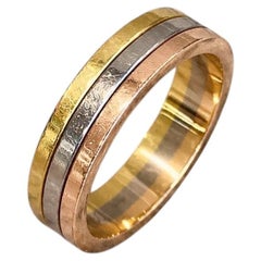 Cartier Vendome Trinity Ring 18K Tri-Gold Wedding Band US6.25