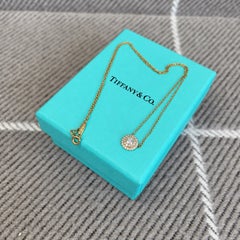 Tiffany Co Soleste 18K Rose Gold Round Diamond Pendant Necklace