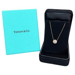 Tiffany Co Soleste 18K Rose Gold Round Diamond Pendant Necklace