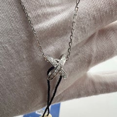 Chaumet Jeux de Liens 18K White Gold Full Diamond Pendant Necklace