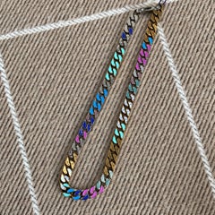 Louis Vuitton Chain Links Patches Multicolor Necklace Virgil Crystal Collier LV