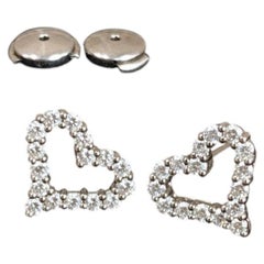 Pendientes de platino con diamantes grandes y diseño de corazón abierto de Tiffany & Co.