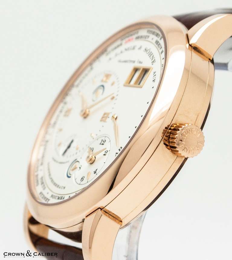 A Lange & Sohne Lange 1 Time Zone Men's Wristwatch Model 116.032 Box & Papers