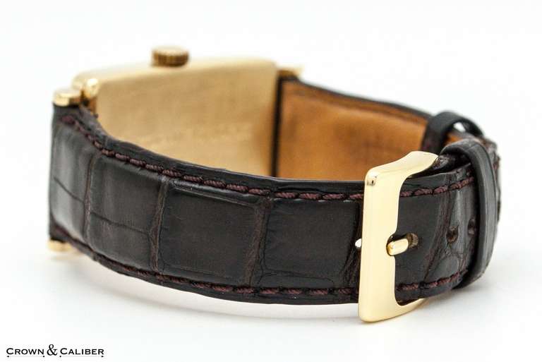 Men's Patek Philippe Yellow Gold Hinged Curved Rectangular Watch Ref 431 circa 1940s