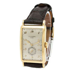 Patek Philippe Yellow Gold Hinged Curved Rectangular Watch Ref 431 circa 1940s
