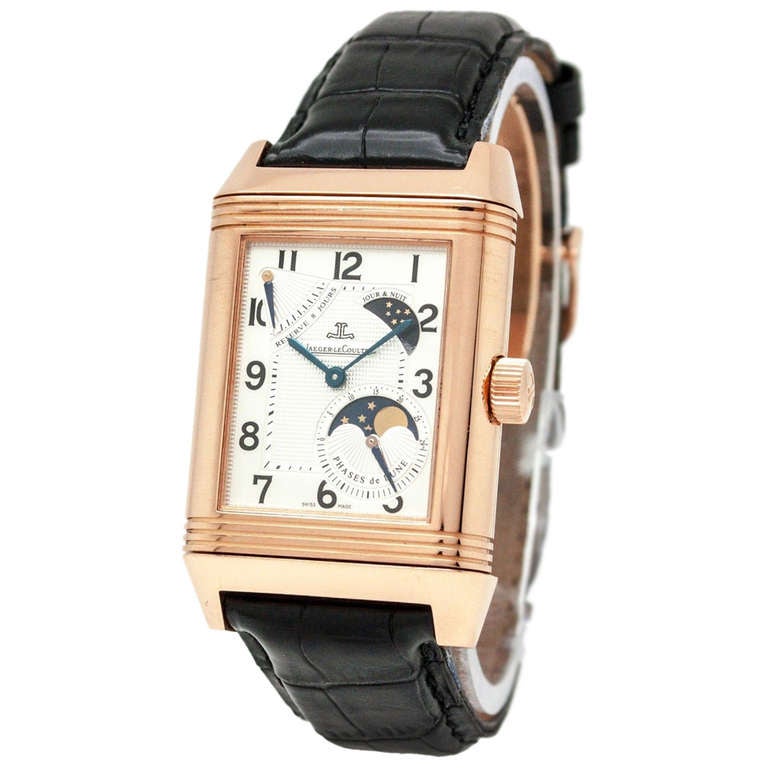 Jaeger-LeCoultre Rose Gold Reverso Grande Sun Moon 8-Days Wristwatch