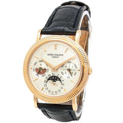 Patek Philippe Rose Gold Perpetual Calendar Moonphase Wristwatch Ref 5039R