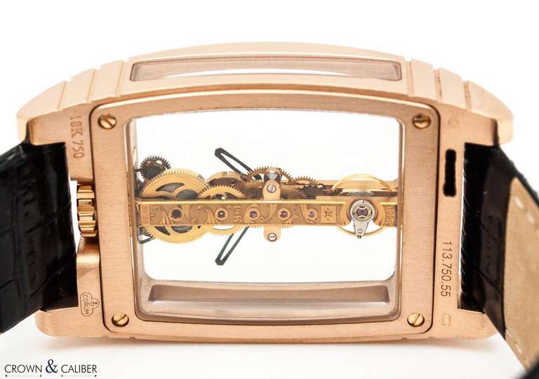 Corum Rose Gold Golden Bridge Skeletonized Wristwatch 5