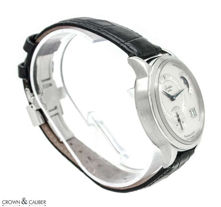 Glashutte Original Stainless Steel PanoMaticLunar Wristwatch In Excellent Condition In Atlanta, GA
