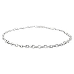 18K White Gold Textured Cable Link Bracelet, 7.5"