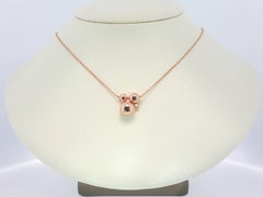 14K Rose Gold Bubble Pendant Necklace with Diamond Accent