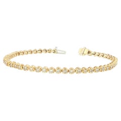 2.55 Carat Round Brilliant Diamond Tennis Bracelet in 14K Yellow Gold