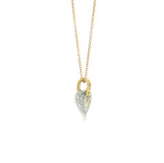 Simon G Pavé Diamond Heart Pendant Necklace in 18K White and Yellow Gold