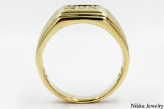 Natural Diamond 0.50 Carat 10 Karat Yellow Gold Men's Ring