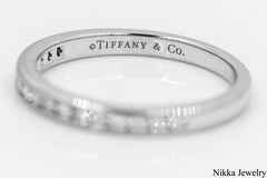 Tiffany & Co. Natural Diamond 0.29 CT Platinum Half Eternity Band Ring Size 7.75