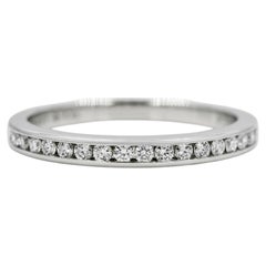 Tiffany & Co. Natural Diamond 0.29 CT Platinum Half Eternity Band Ring Size 7.75