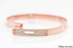 Hermès Kelly Natural Diamond 0.36 Carat 18 Karat Rose Gold Bracelet