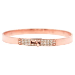 Hermès Kelly Natural Diamond 0.36 Carat 18 Karat Rose Gold Bracelet