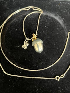 Ole Lynggaard acorn big size+ elephant  pendant with diamonds