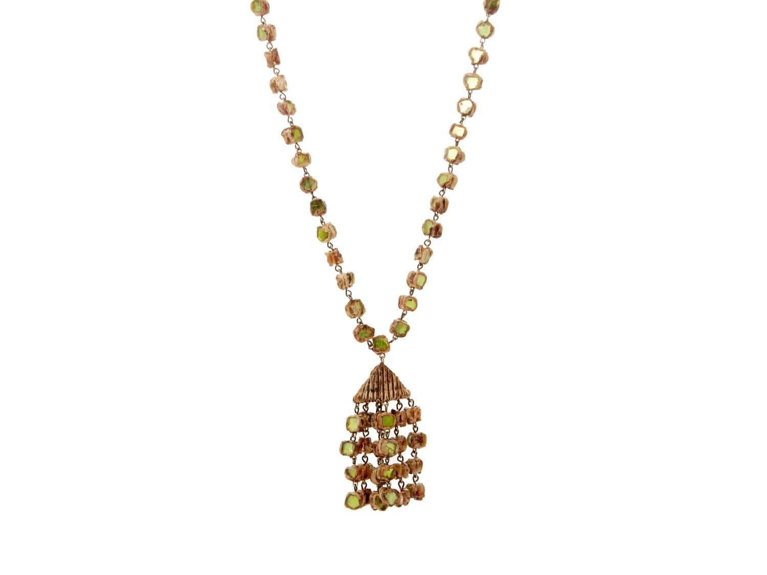 Line Vautrin, Untitled Necklace with 7 strand pendant, talosel resin, mirror fragment, unique.

Line Vautrin (1913-1997) French artist, jewellery and designer worked in a range of experimental mediums including resin, glass and bronze taking the