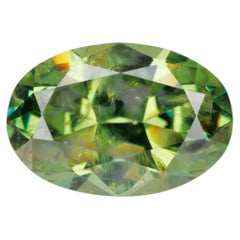 Granato demantoide ovale da 1,05 ct, certificato, di provenienza russa, sfaccettato, di colore verde vivido