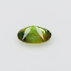0,41 ct, granato demantoide ovale russo certificato, sfaccettato, di colore verde vivido