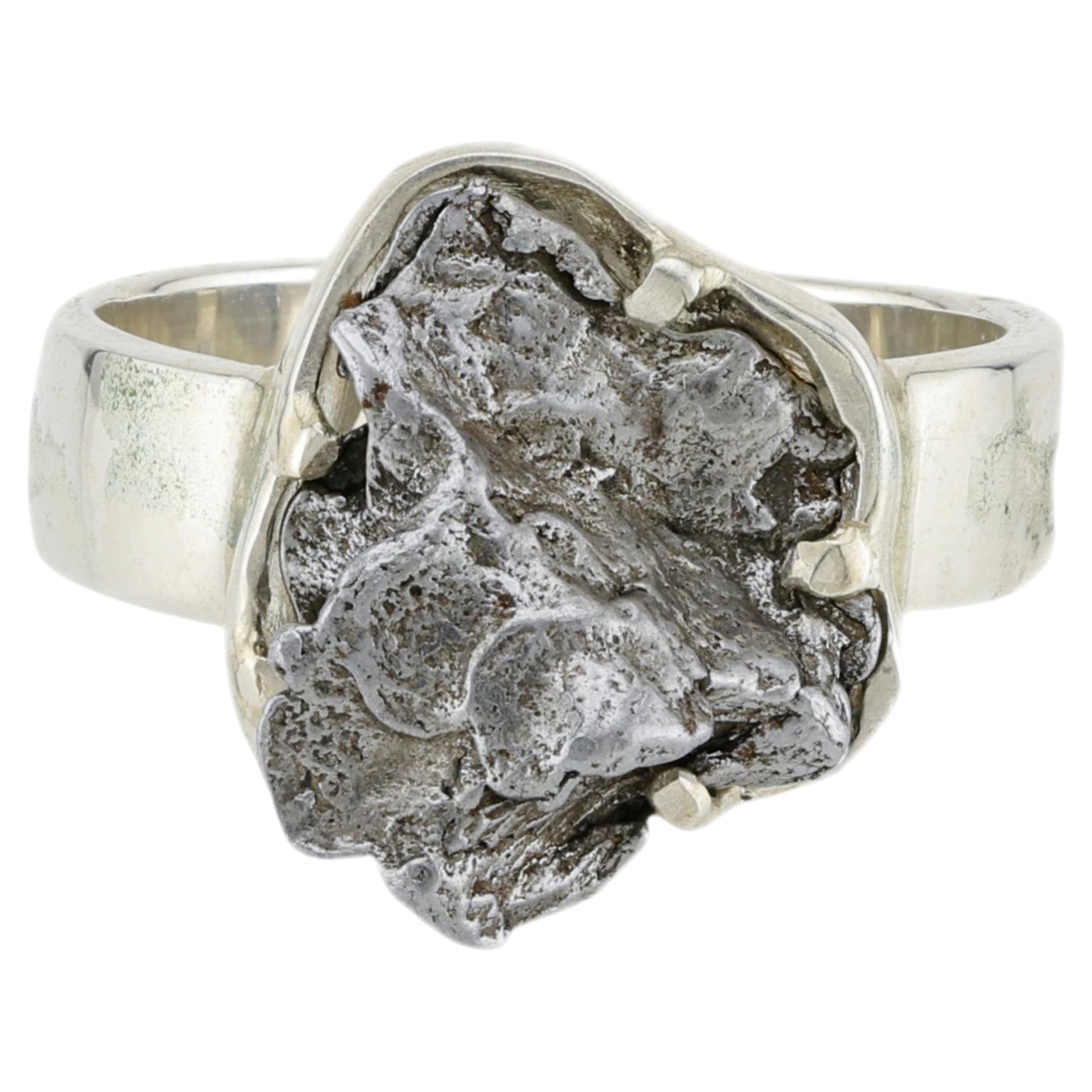 Sihote-Alin meteorite silver ring