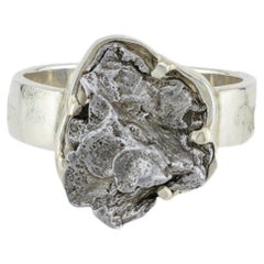 Sihote-Alin meteorite silver ring