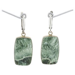 Boucles d'oreilles en clinochlore séraphinite