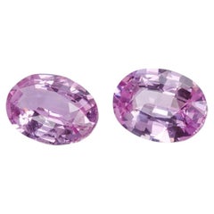 3,03 Karat, facettierte natürliche rosa Saphire, oval, als Paar für Ohrringe, unbehandelt