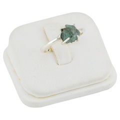 Raw alexandrite crystal silver ring, 7 size