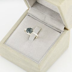 Rough alexandrite crystal silver ring, 7 size