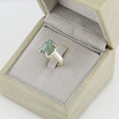 Rough alexandrite crystal silver ring, 7 size