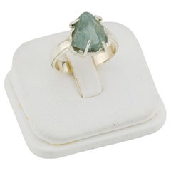 Rough alexandrite crystal silver ring, 7 size