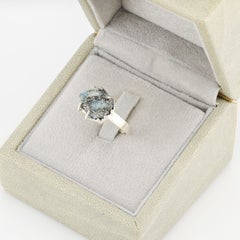 Rough alexandrite crystal silver ring, 7 size