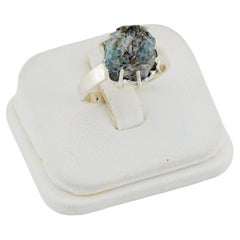 Rough alexandrite crystal silver ring, 7 size