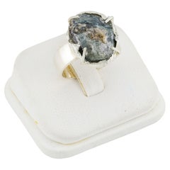 Rough alexandrite crystal silver ring, 7 size