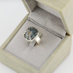 Rough alexandrite crystal silver ring, 7 size