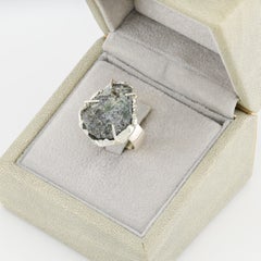 Rough alexandrite crystal silver ring, 7 size
