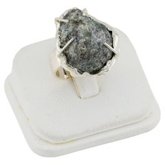 Rough alexandrite crystal silver ring, 7 size