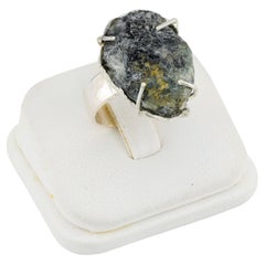 Rough alexandrite crystal silver ring, 7 size